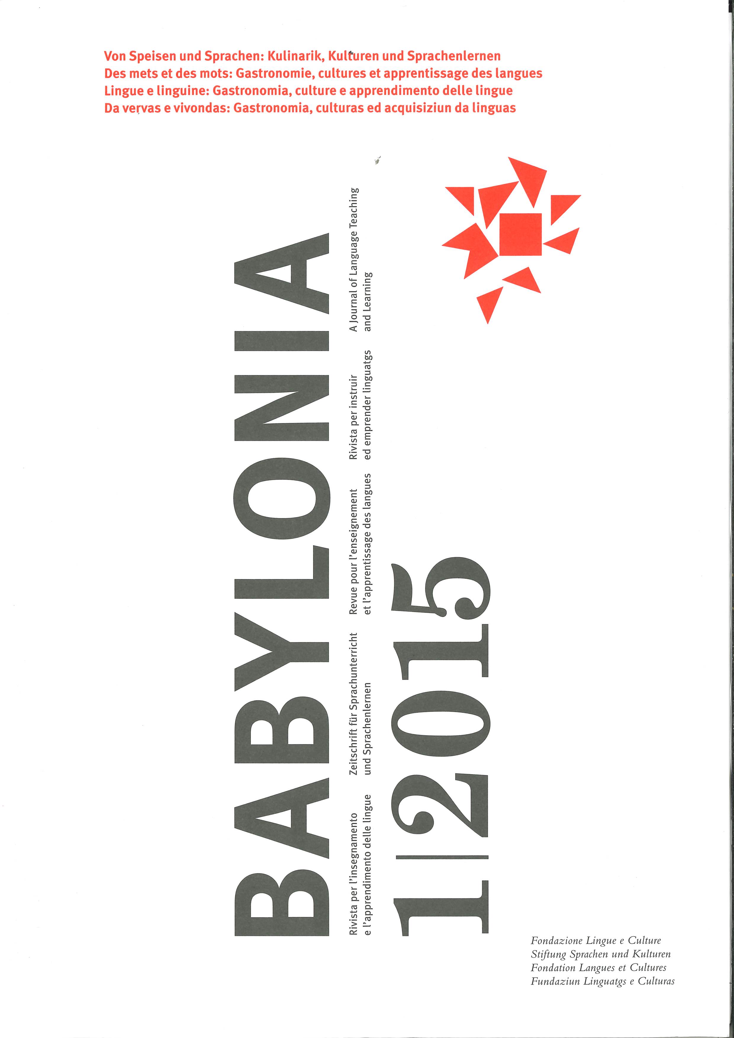 					View Vol. 1 (2015): Of Food and Languages: Culinary Arts, Cultures and Language Learning
				