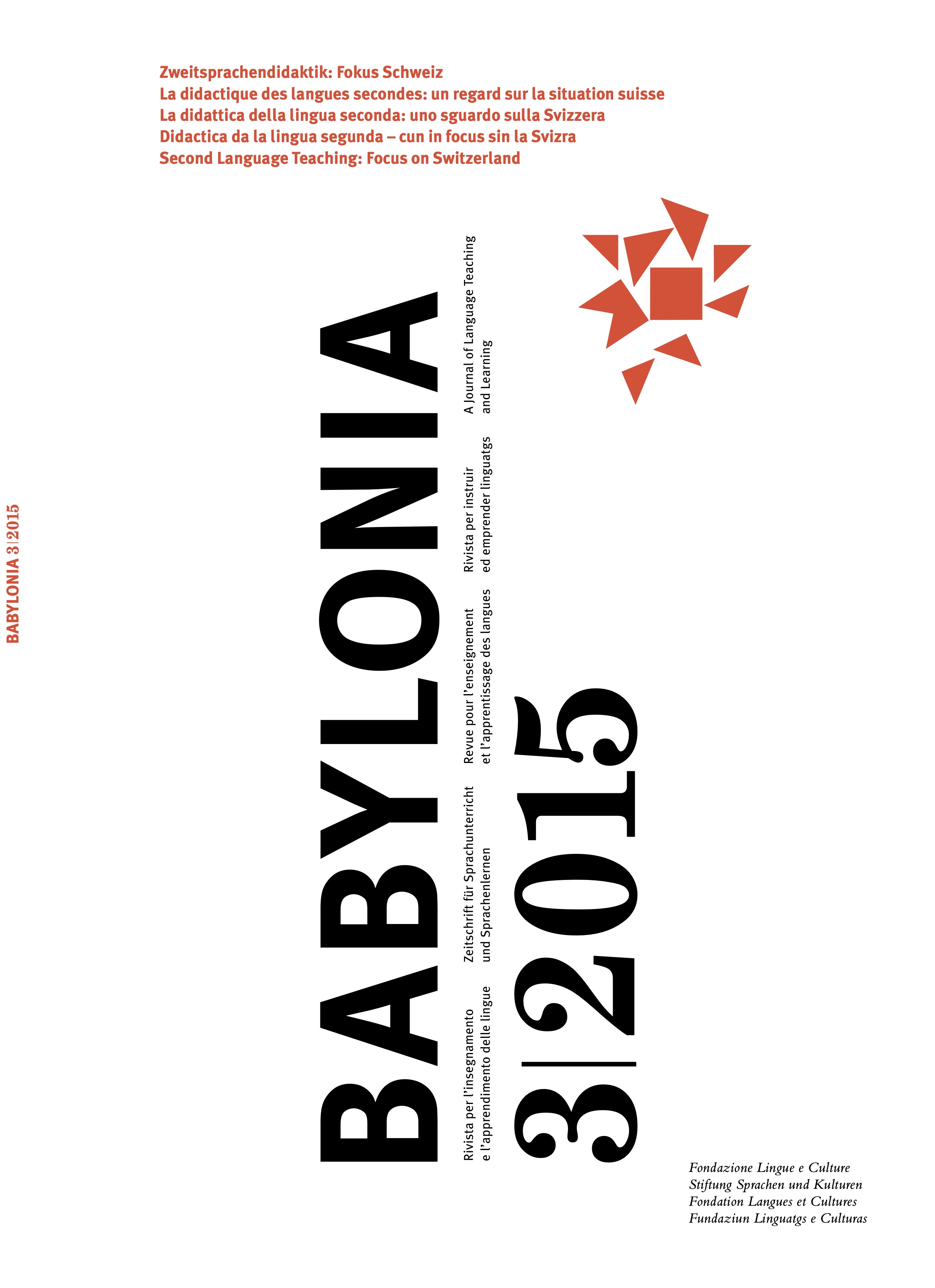 					View Vol. 3 (2015): Second Language Teaching: Focus on Switzerland
				