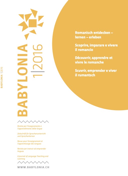 					View Vol. 1 (2016): Discover – learn – experience Romansh
				