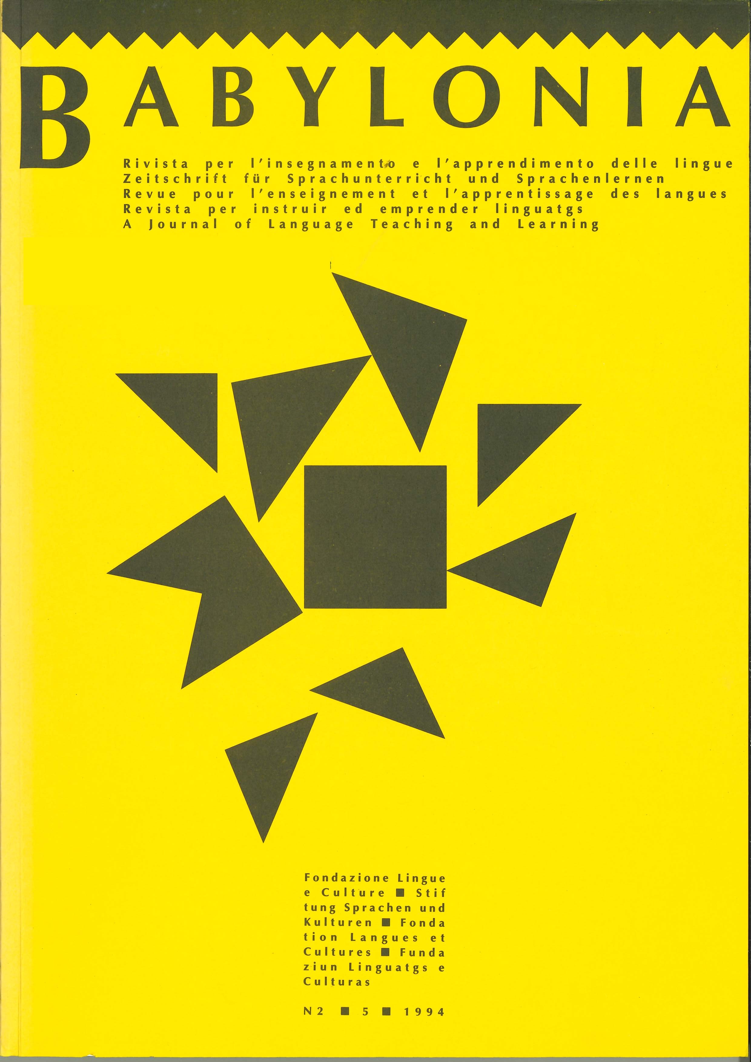 					View Vol. 2 (1994): Strategies for teaching and learning languages: autonomy
				