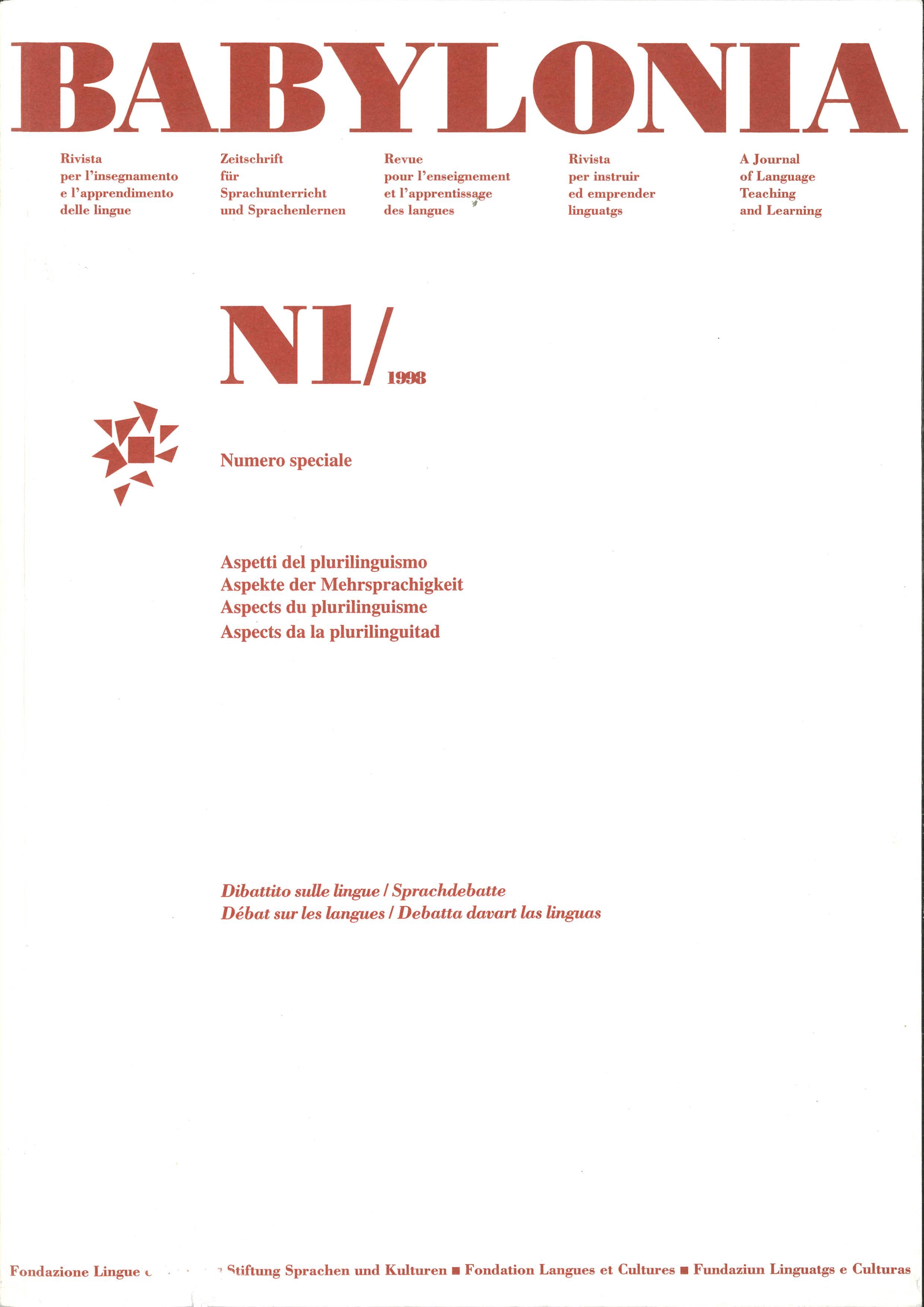 					View Vol. 1 (1998): Aspects of multilingualism
				