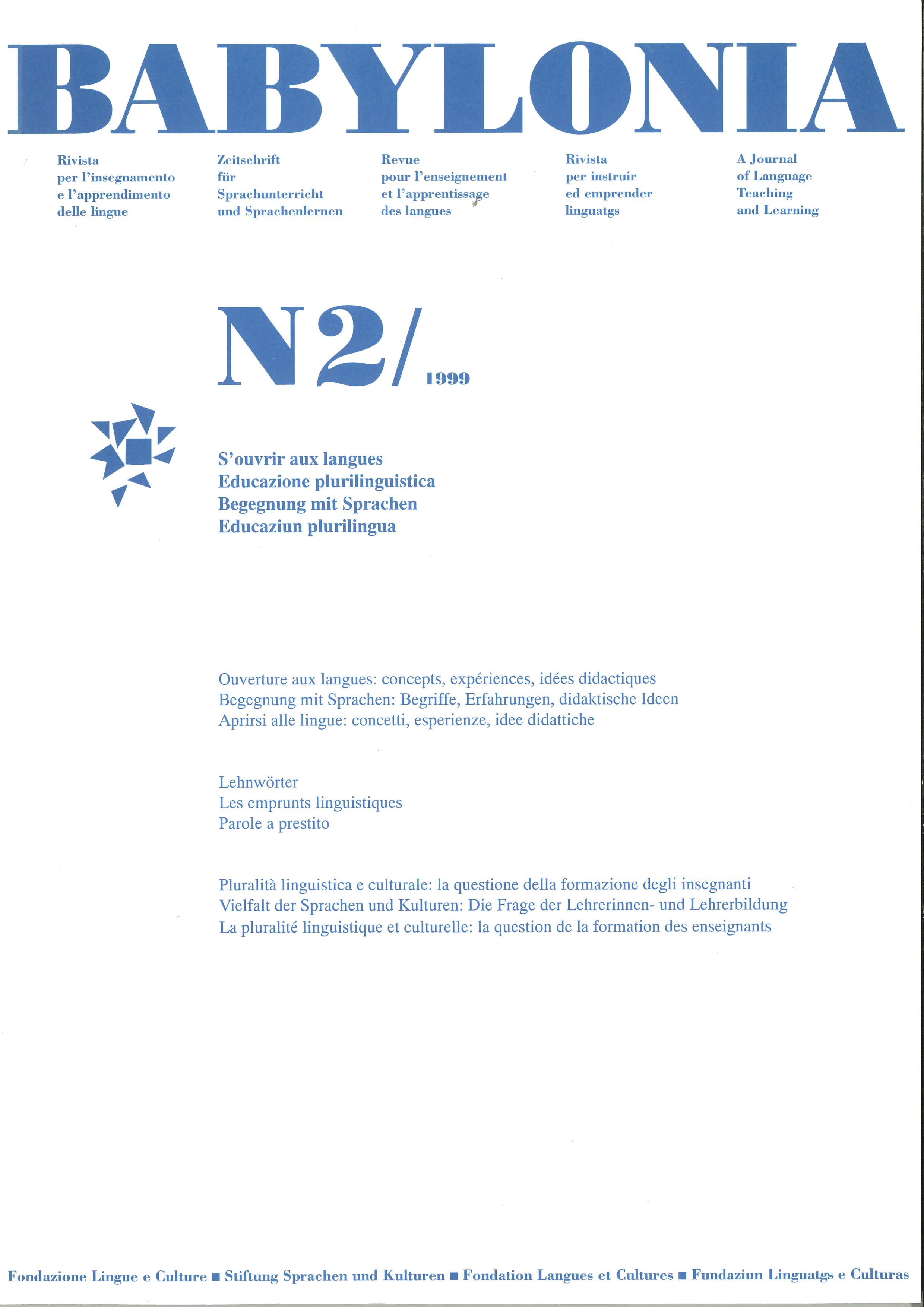 					View Vol. 2 (1999): Multilingual education
				