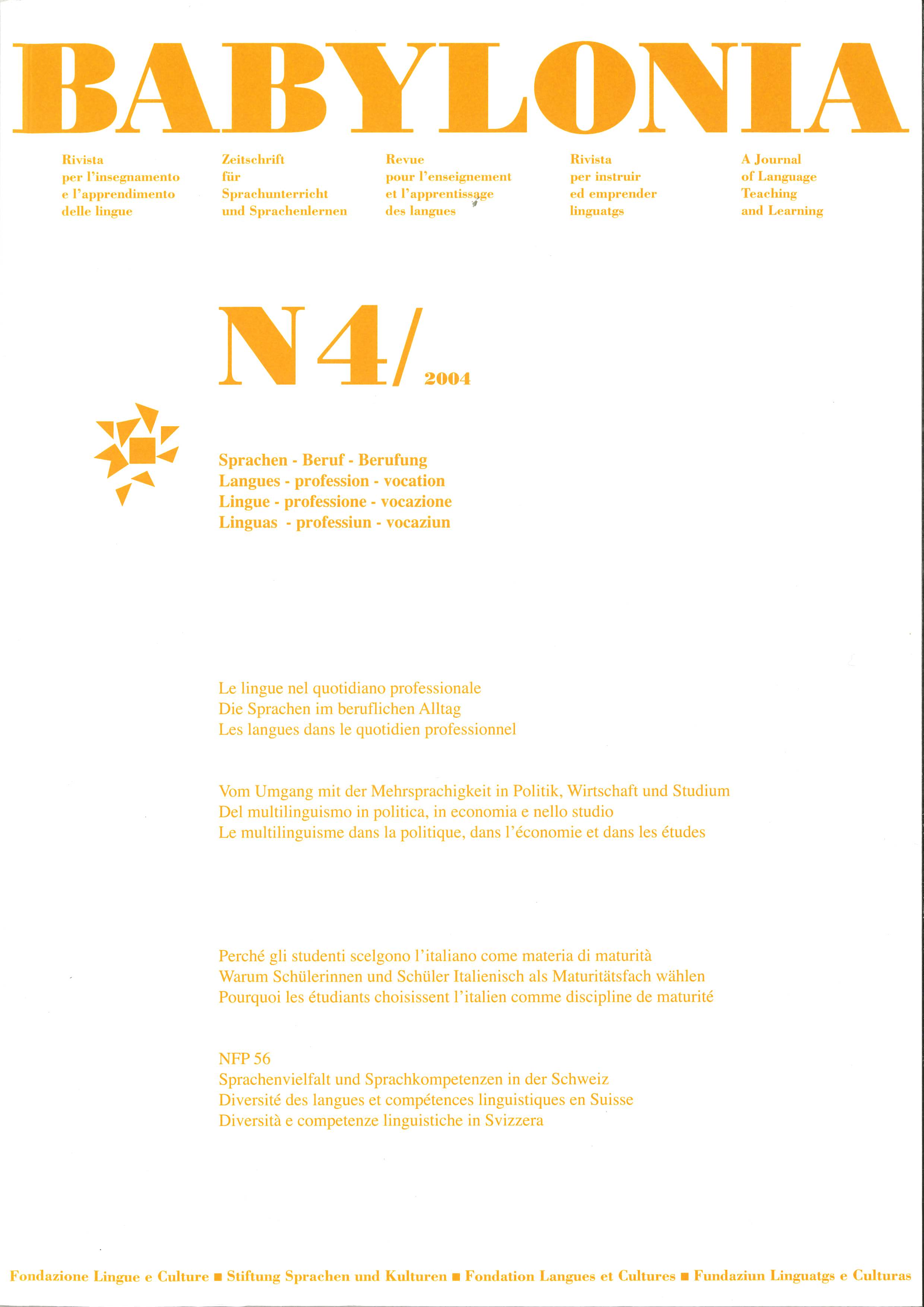 					View Vol. 4 (2004): Languages ​​- profession - vocation
				